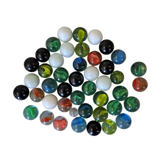 Accents Vintage Marbles Milk Glass Black Cat Eye Retro 6s 70s Swirl